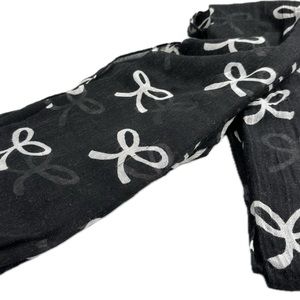 J. Crew large navy blue scarf with white bows